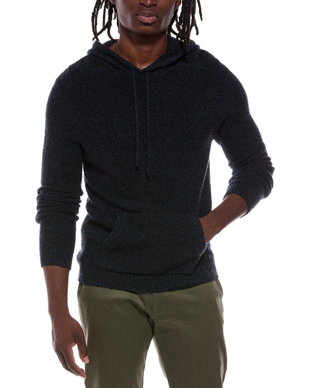 Autumn Cashmere Black Boucle Hoodie for men