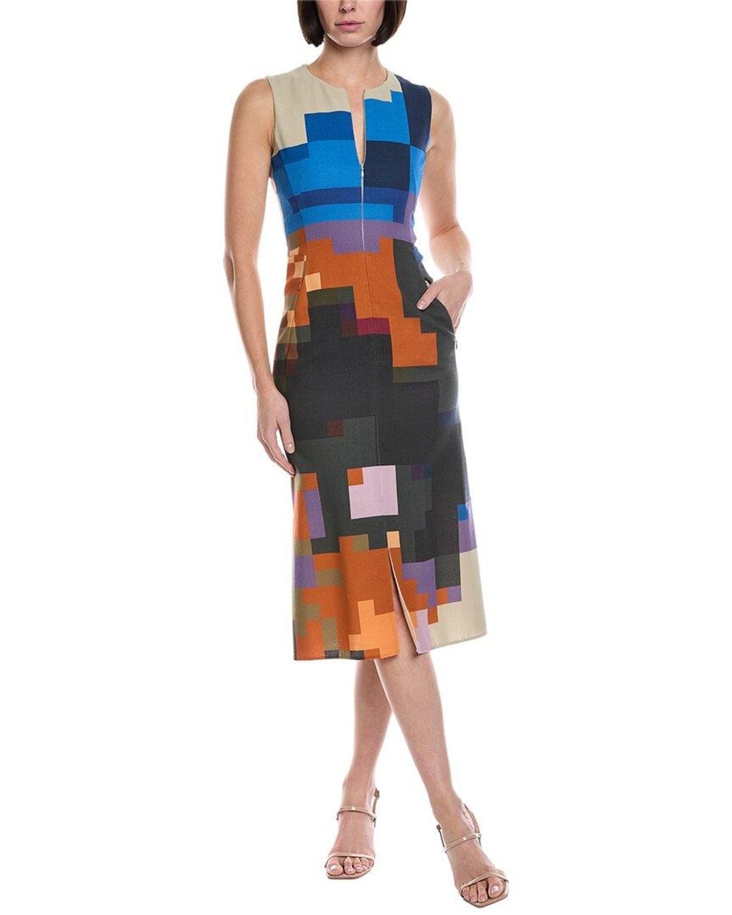 Akris Blue Wool Midi Dress