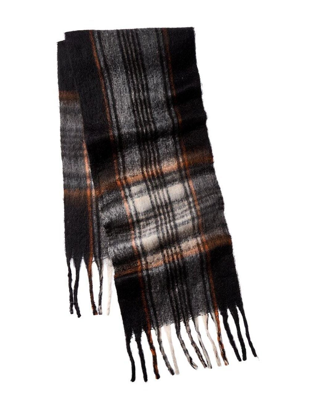 La Fiorentina Black Plush Fringe Scarf