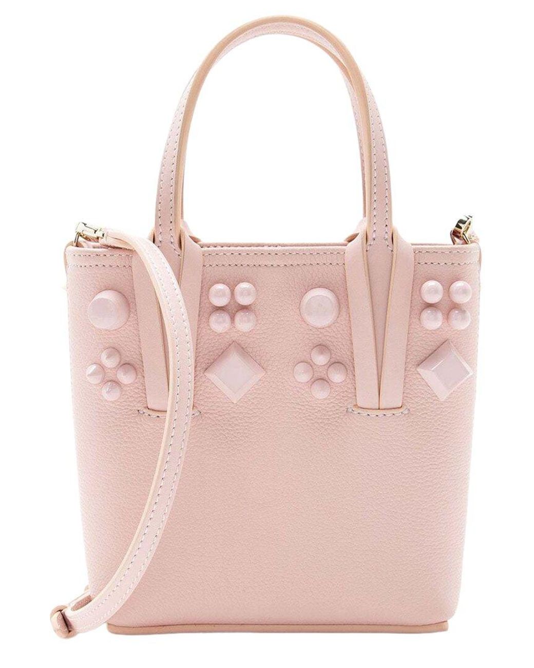 Christian Louboutin Pink Empire Spike Cabata N/s Mini Tote (authentic Pre-loved)