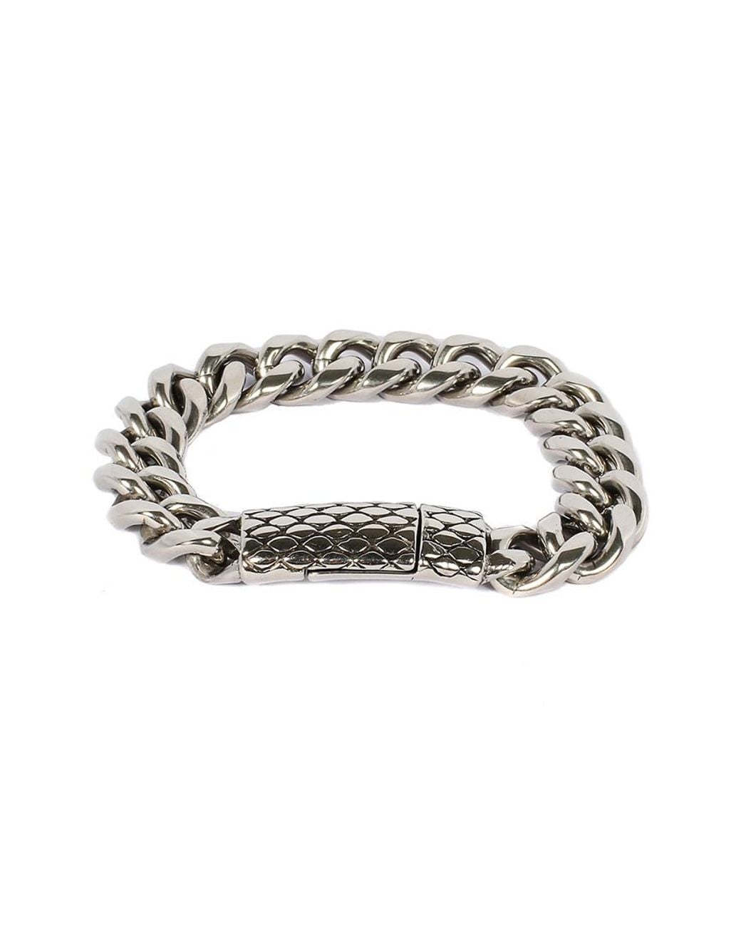 jean claude Metallic Stainless Steel Link Bracelet for men