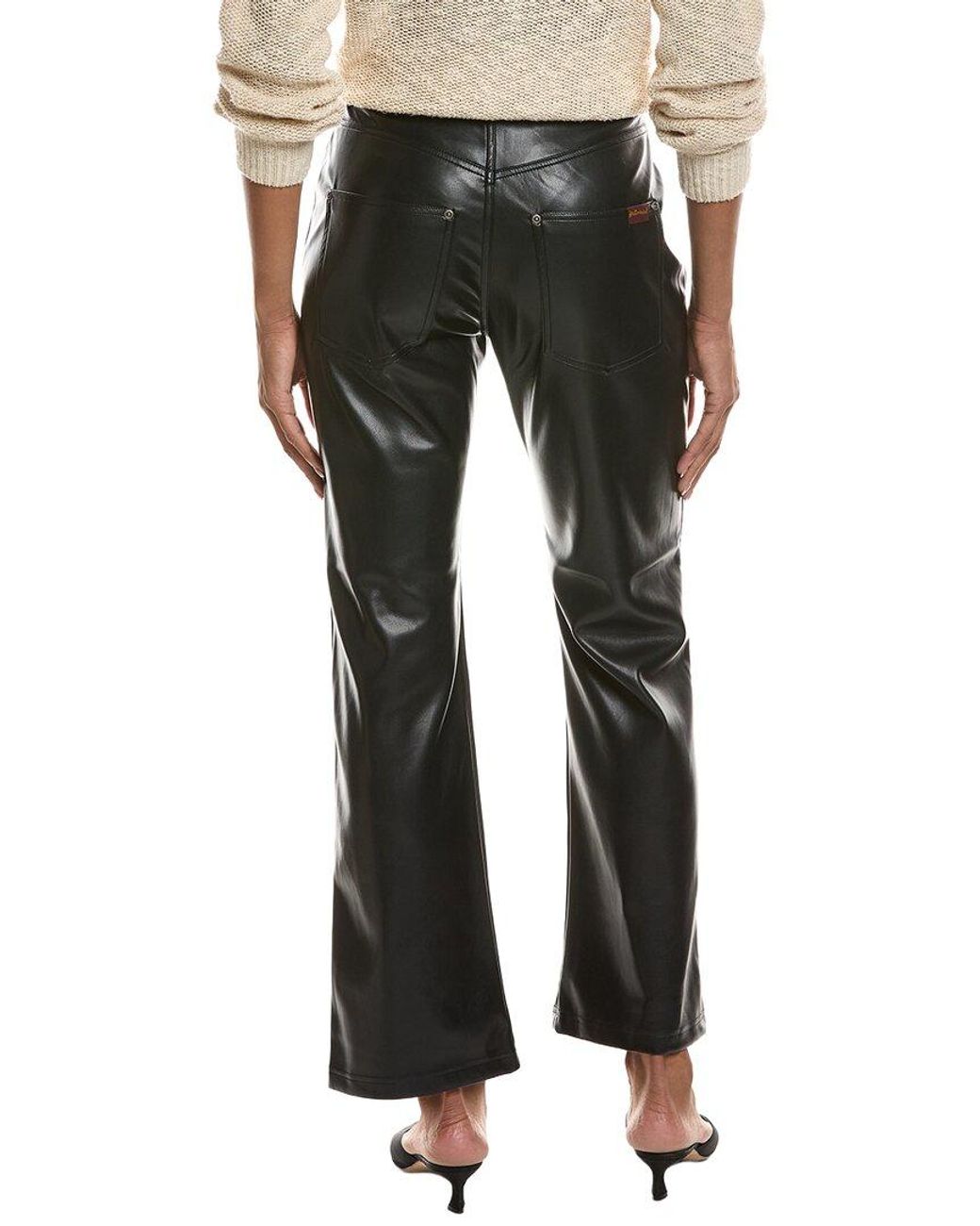 7 For All Mankind Black Faux Leather Pant