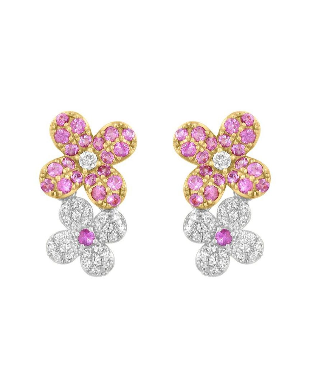 Effy Fine Jewelry White 14K 0.84 Ct. Tw. Diamond & Sapphire Earrings