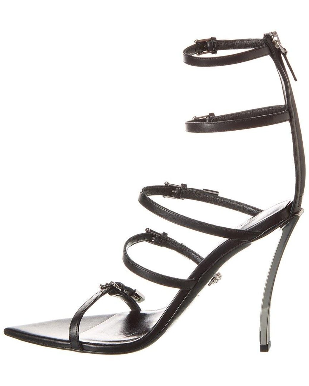 Versace Metallic Pin-point Leather Sandal