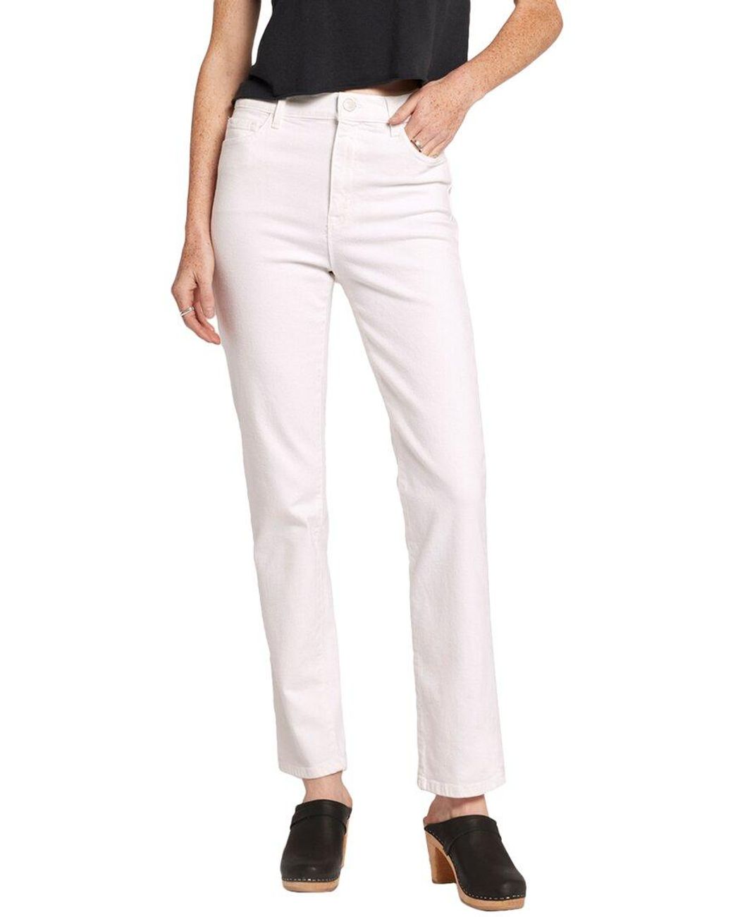 Current/Elliott White The Soulmate Blanc Straight Leg Jean