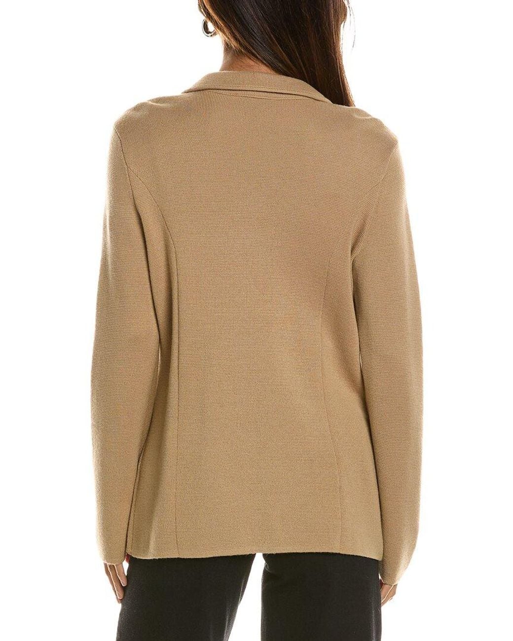 Bruno Magli Natural Wool-Blend Sweater Blazer