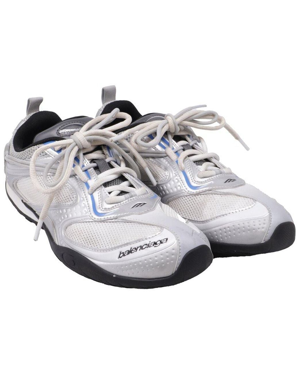 Balenciaga White Polyester Radar Gradient Lines Sneaker (Authentic Pre-Loved) for men