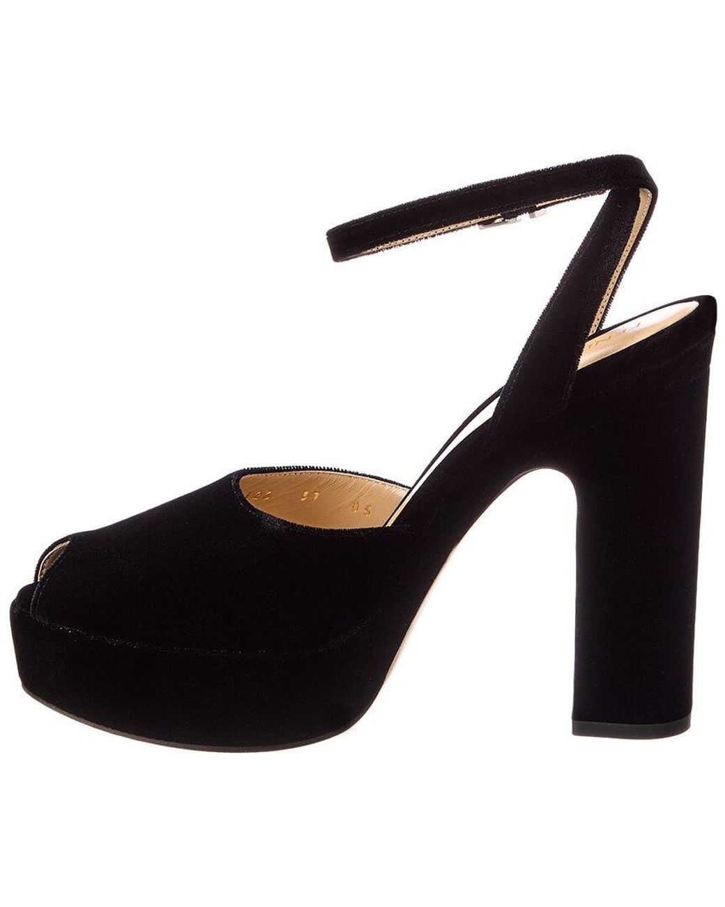 Fendi Black After 9 Velvet Platform Sandal