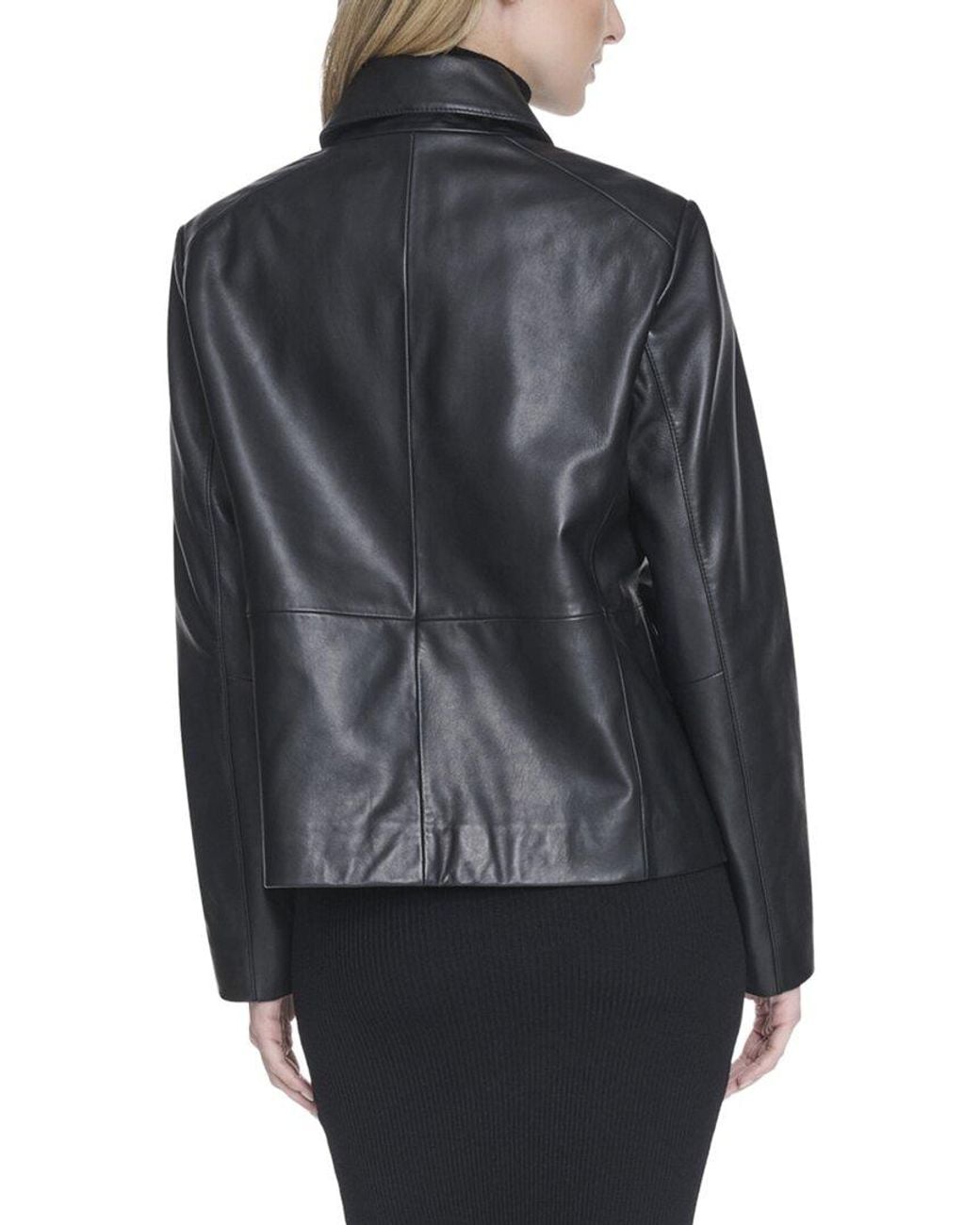 Cole Haan Black Embossed Trucker Jacket