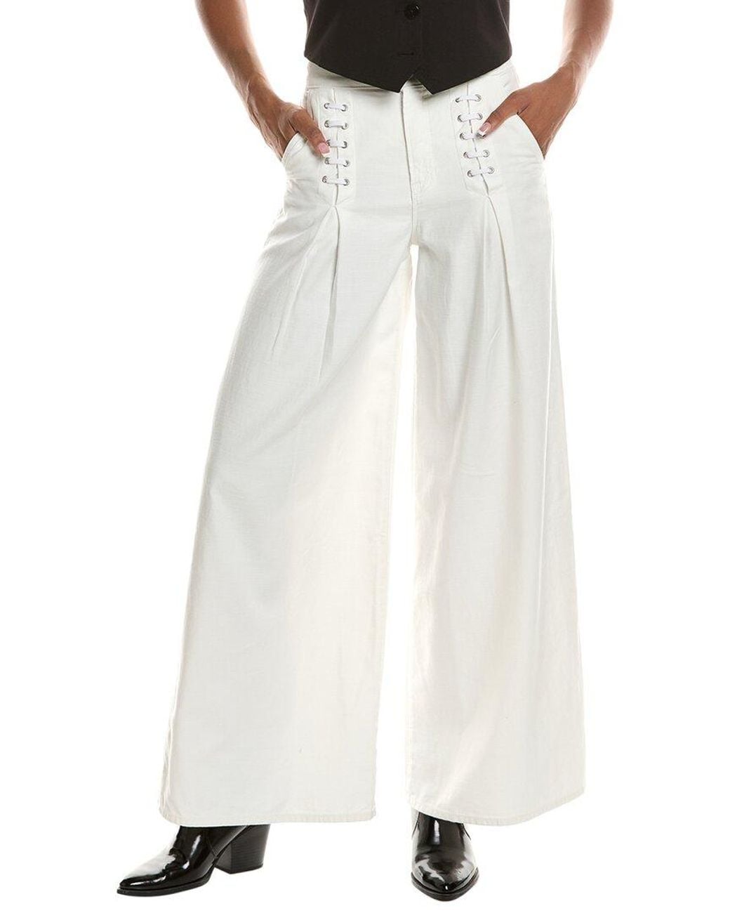 Mother White The Undercover Lace-Up Sneak Jean