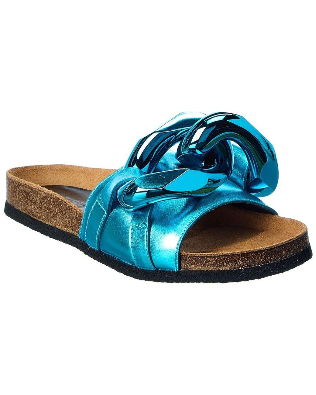 J.W. Anderson Blue Chain Leather Sandal