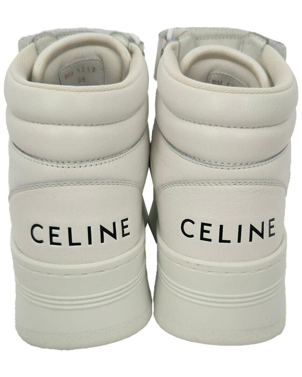 Céline Gray Leather Velcro Strap Mid Lace-Up Sneaker (Authentic Pre-Loved) for men