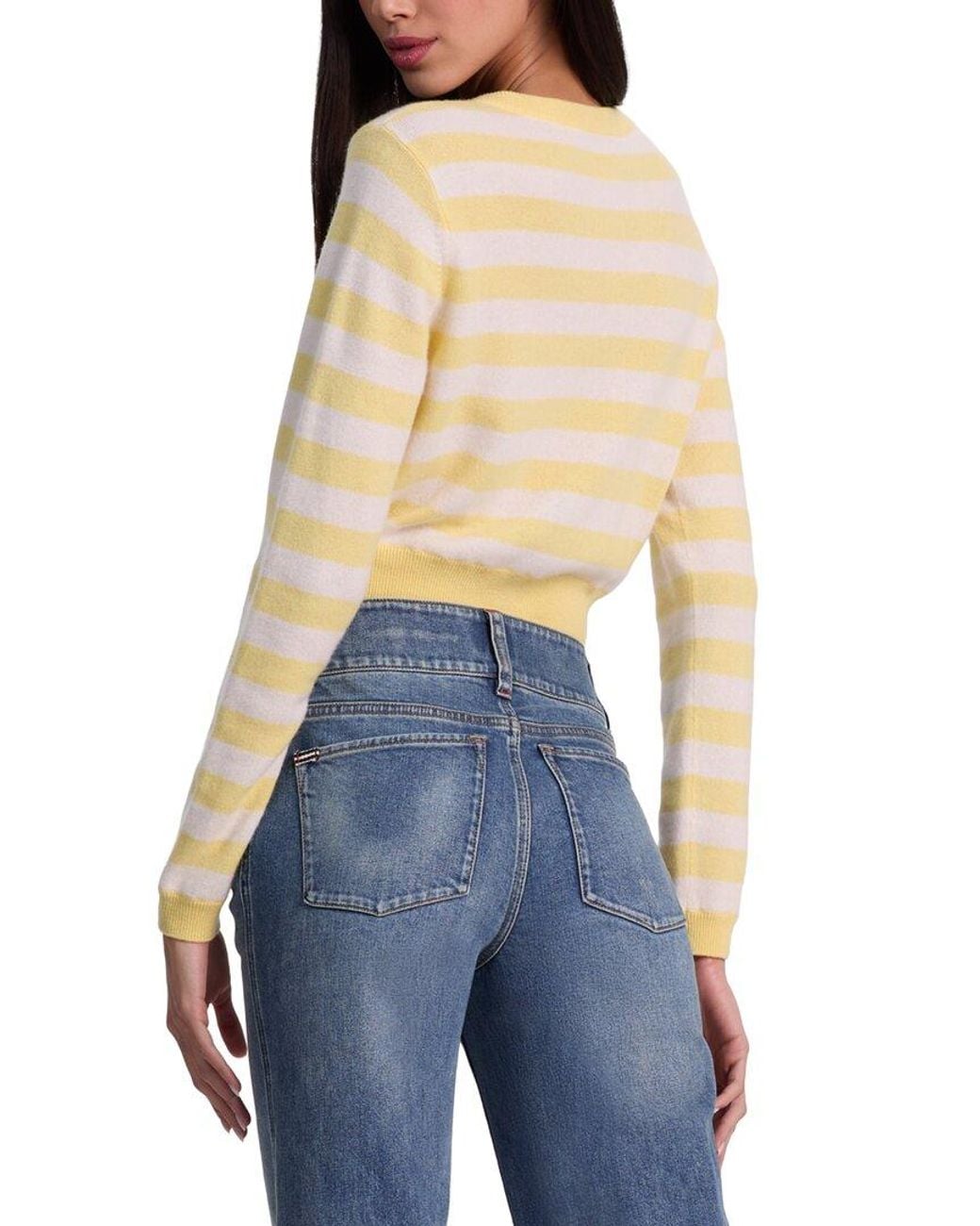 Alice + Olivia Blue Dollie Striped Cardigan