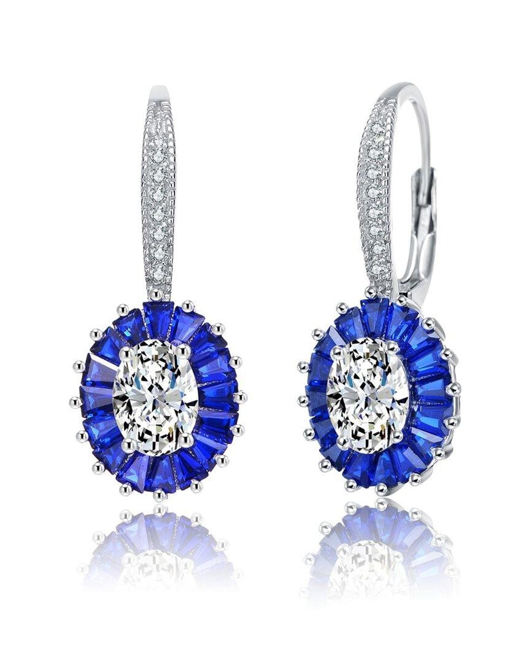 Rachel Glauber Blue Silver Earrings