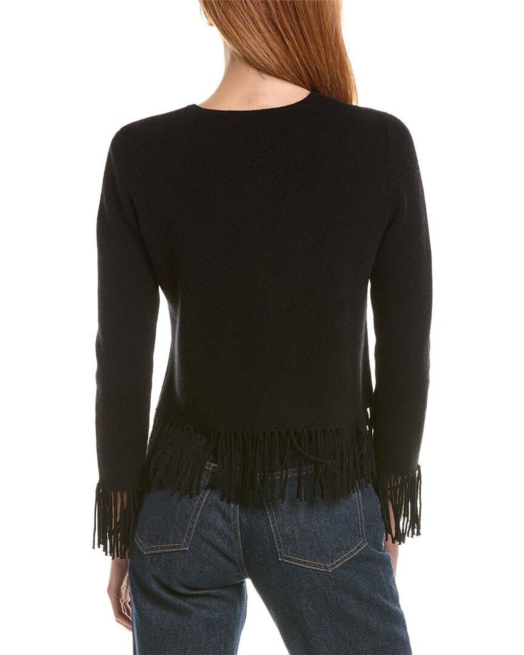 Sofiacashmere Black Cropped Crewneck Milano Wool & Cashmere-blend Jacket
