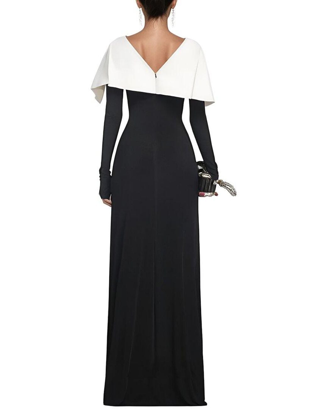 AMINA GLAM Black Solid Maxi Dress