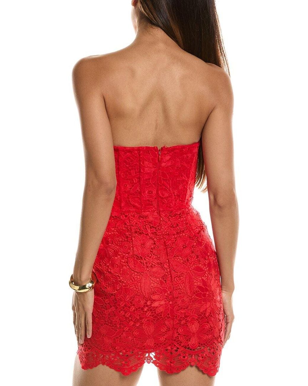 Generation Love Red Kim Lace Bustier Mini Dress