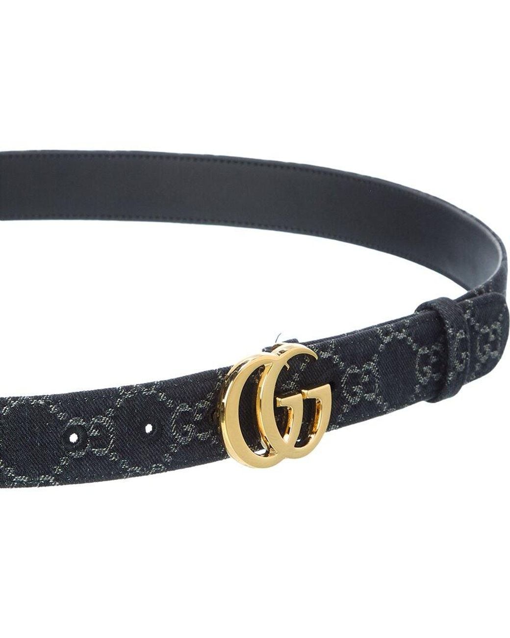 Gucci Blue Gg Marmont Denim Belt