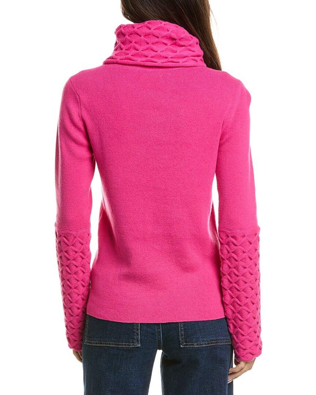 Temperley London Pink Honeycomb Knit Wool Jumper