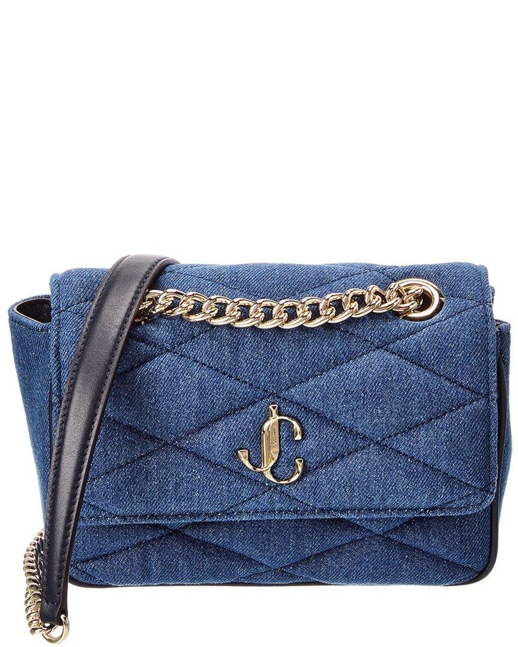 Jimmy Choo Blue Farone Denim Shoulder Bag
