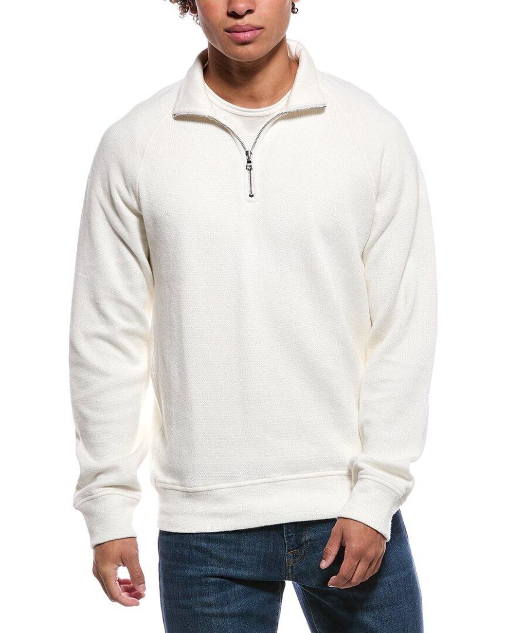 Orlebar Brown White Haroun Wool-blend Mock Neck Sweater for men
