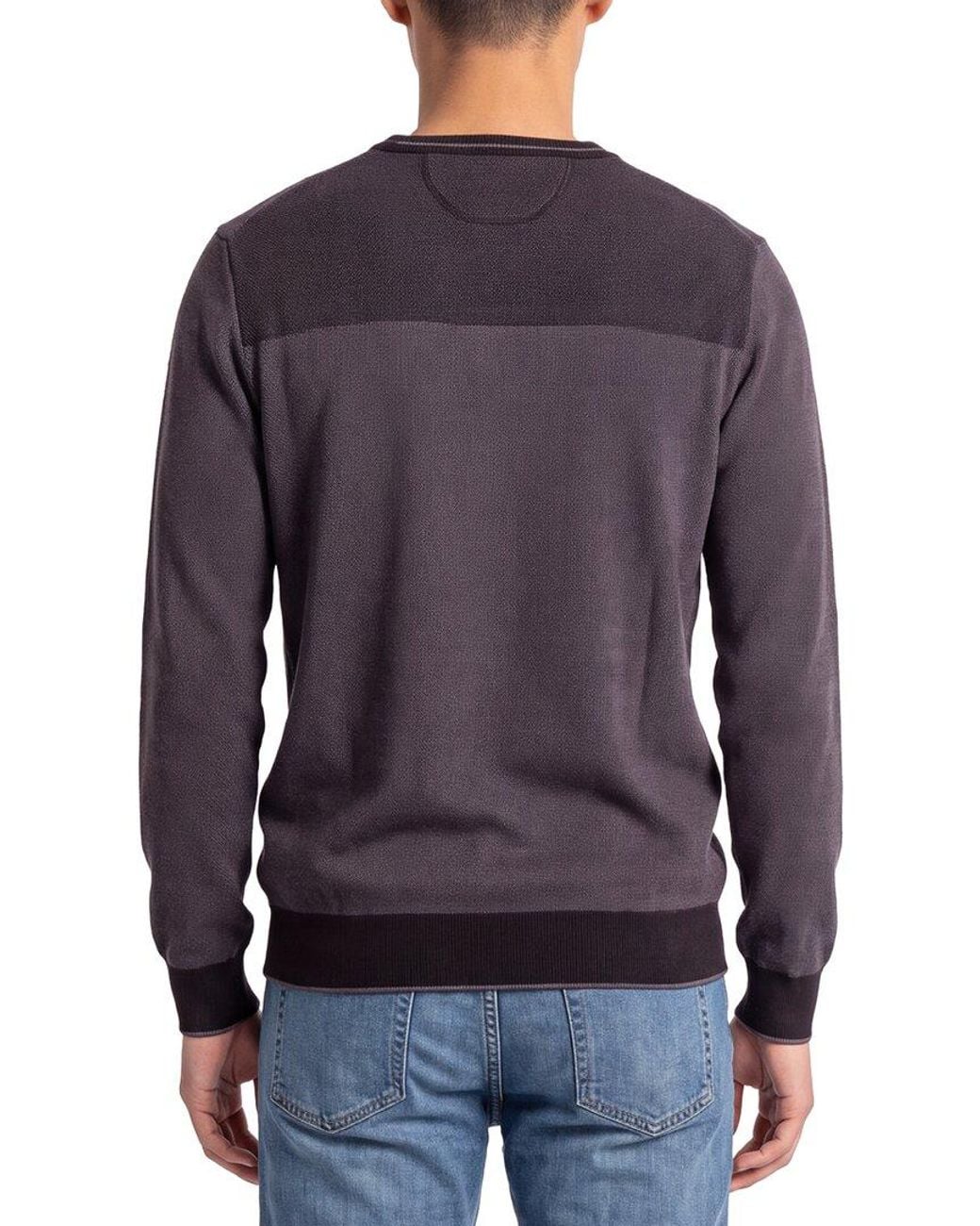 Raffi Blue Birdseye V-Neck Sweater for men
