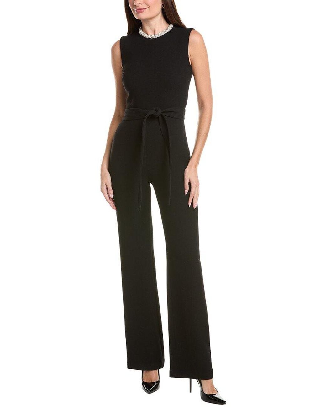Adam Lippes Black Barclay Wool Jumpsuit