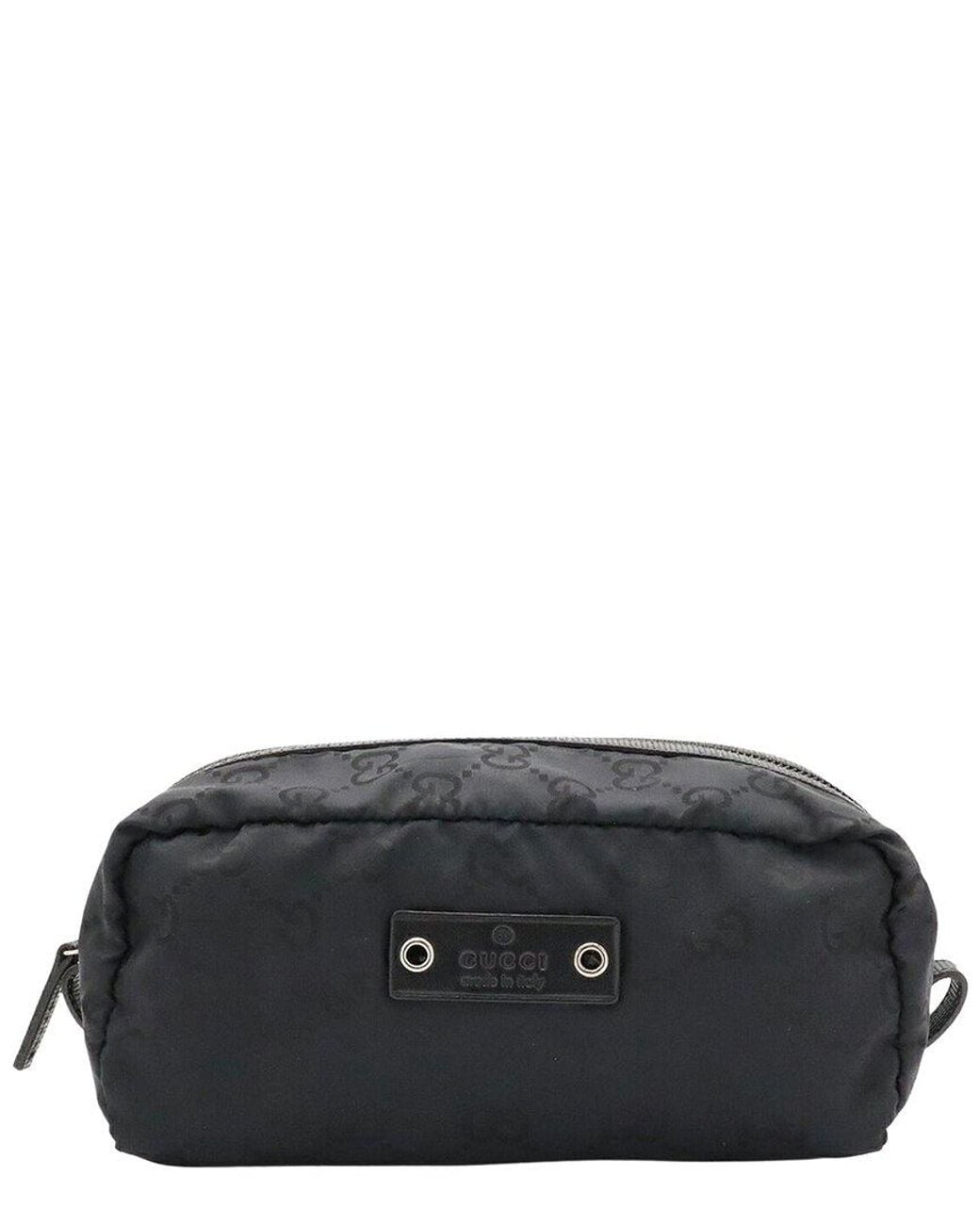 Gucci Black Gg Nylon Cosmetic Pouch (Authentic Pre-Loved)