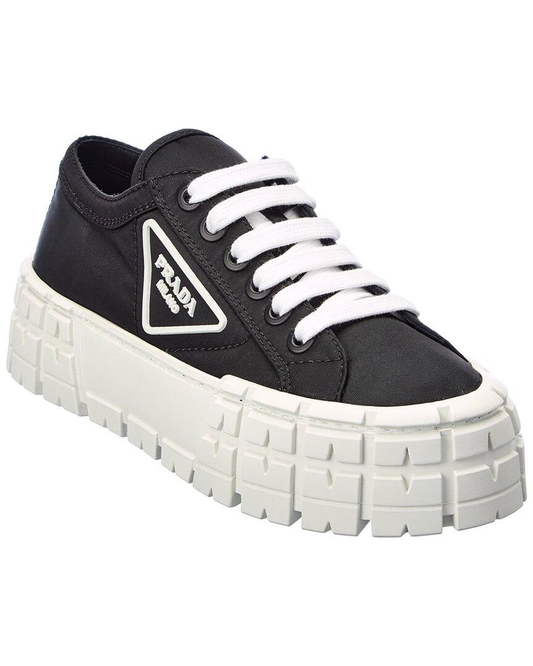 Prada Double Wheel Nylon Platform Sneaker in White | Lyst