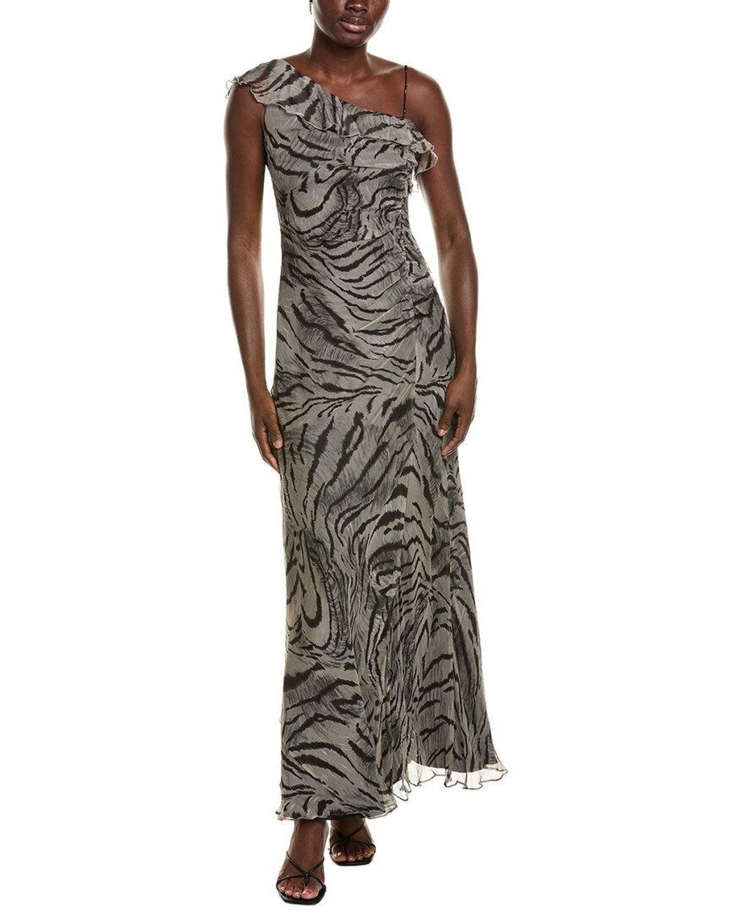 Issue New York Red Silk Shell Print Gown