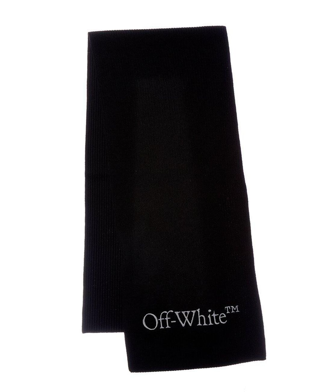 Off-White c/o Virgil Abloh Black Knit Wool Scarf for men