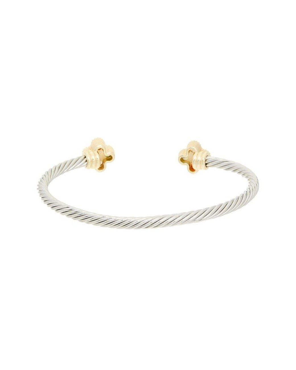 Juvell White Topaz Cz 18K Plated Bangle Bracelet
