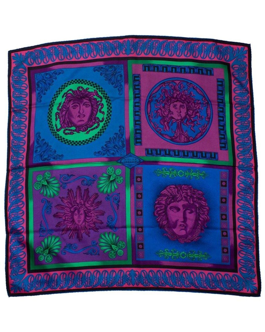 Versace Blue Medusa Scarf (authentic Pre-loved)