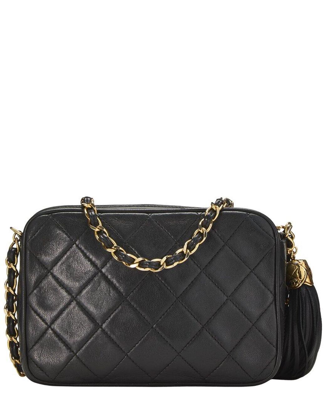 Chanel Black Quilted Lambskin 'Cc' Camera Bag Mini (Authentic Pre-Loved)