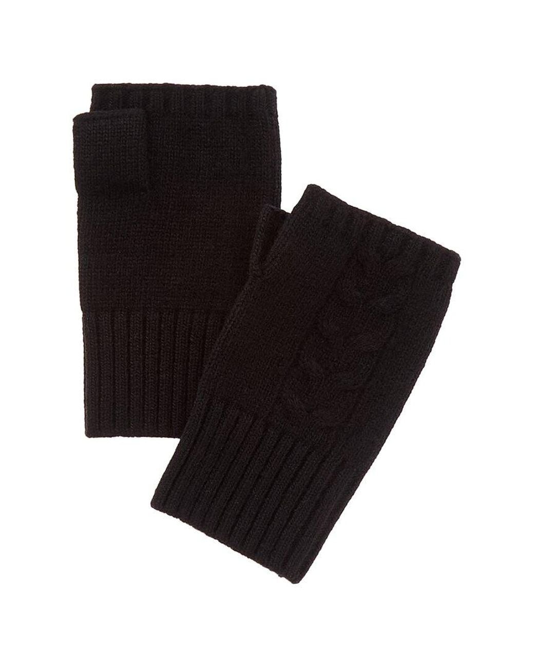 Portolano Black Fingerless Cashmere & Wool-Blend Armwarmers for men