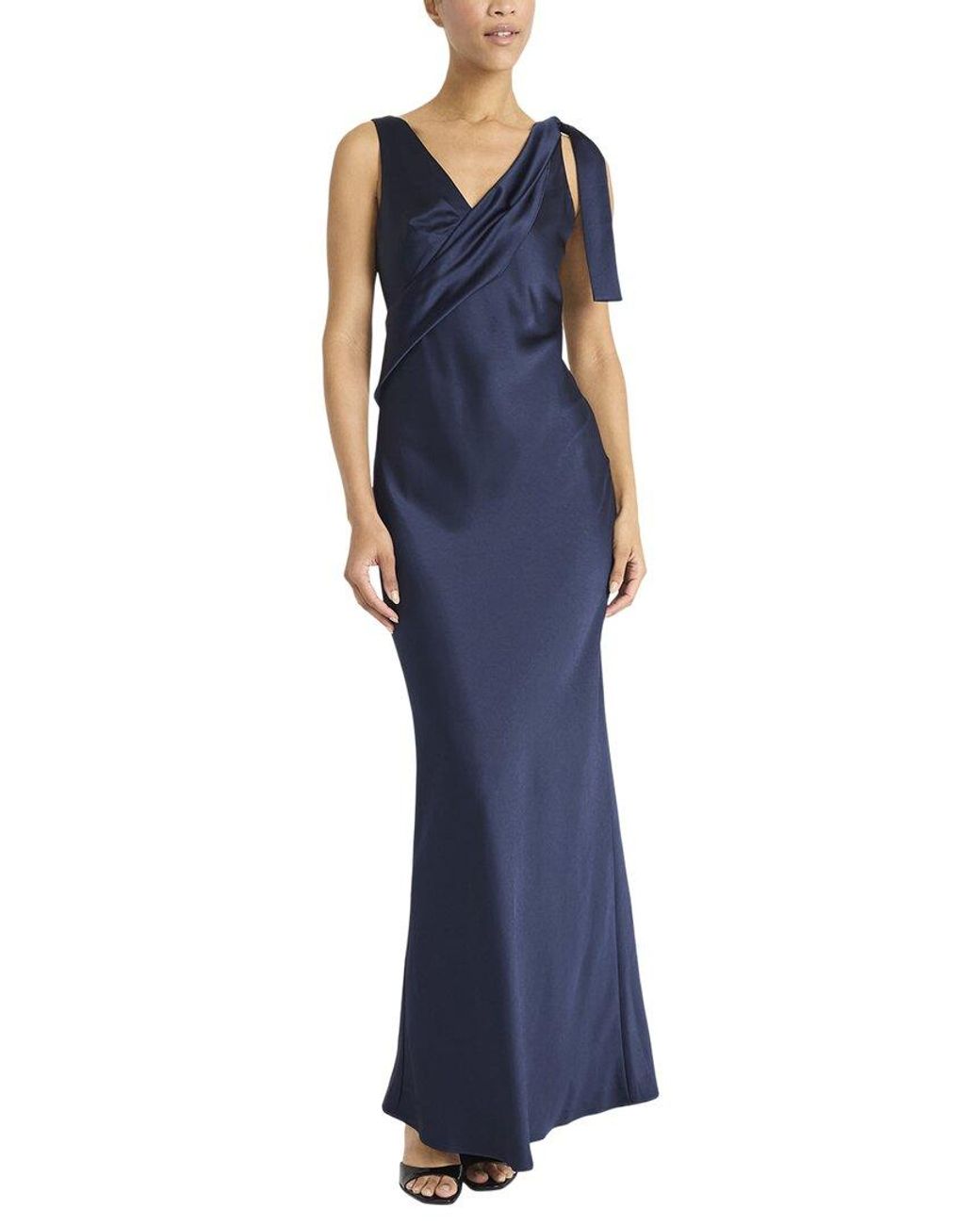 Maggy London Blue Satin Gown