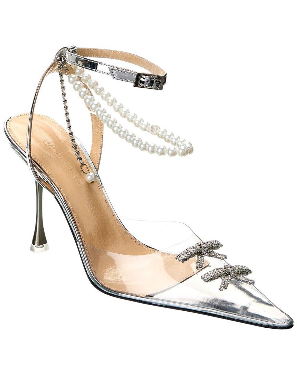 Mach & Mach White Sophie Satin Pump