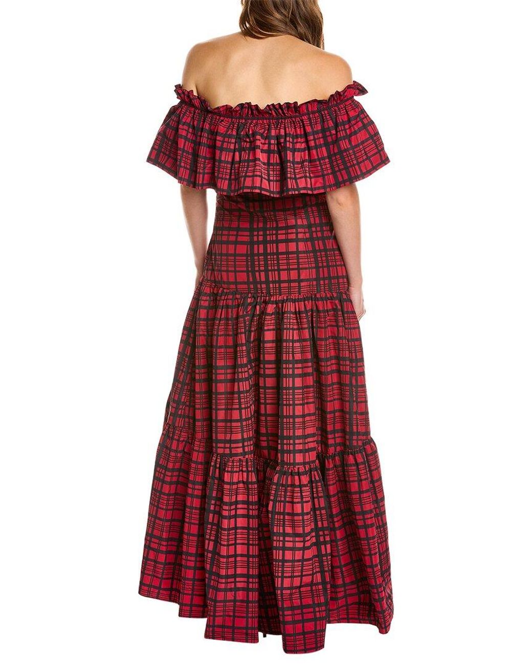LoveShackFancy Red Martini Maxi Dress