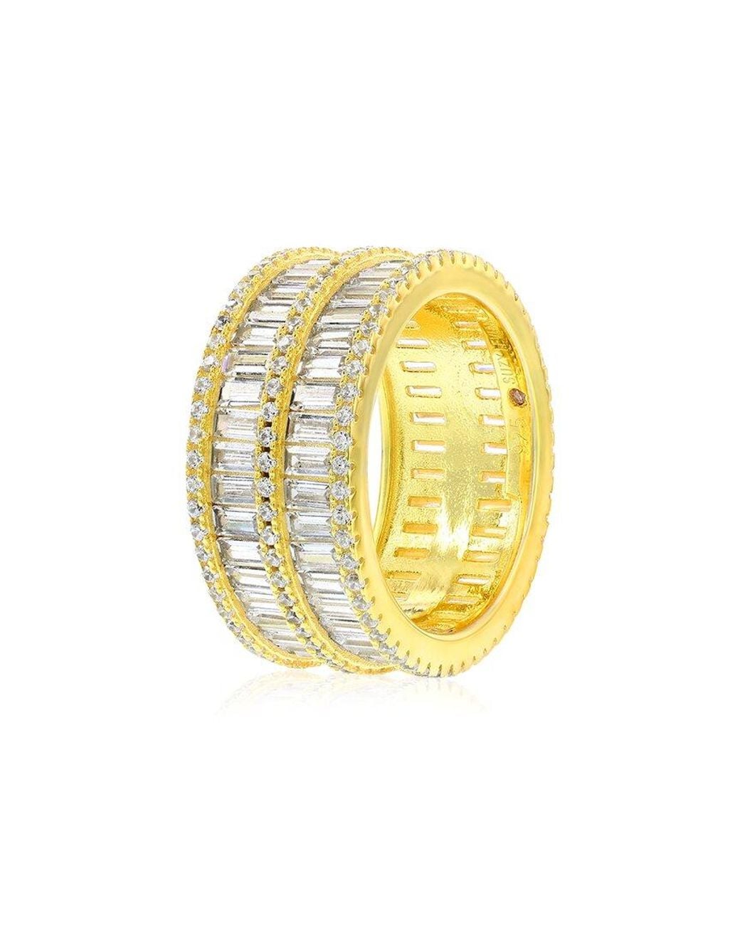 Suzy Levian CZ Jewelry Yellow Suzy Levian Silver Cz Eternity Ring