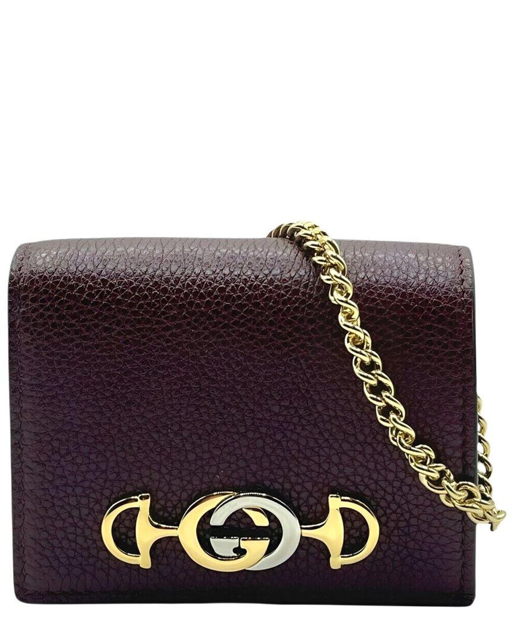 Gucci Purple Leather Bifold Wallet