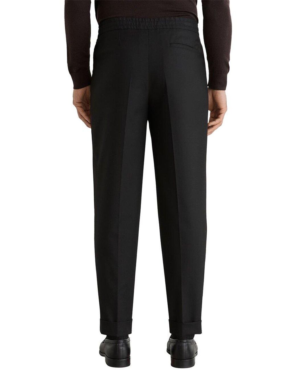 Reiss Black Brighton Pleated Relaxed Trouser for men