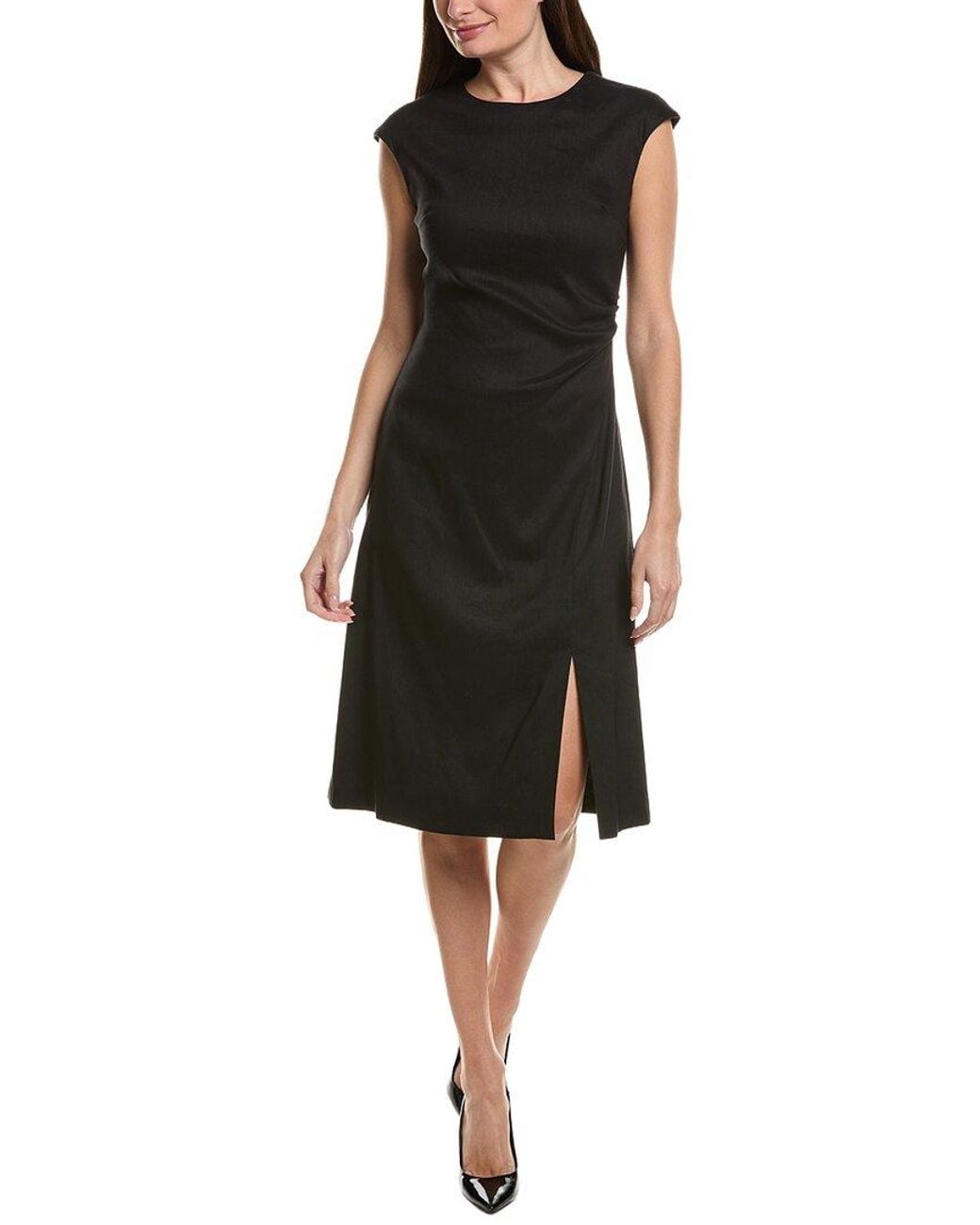 Sara Campbell Black Millicent Linen-Blend Dress