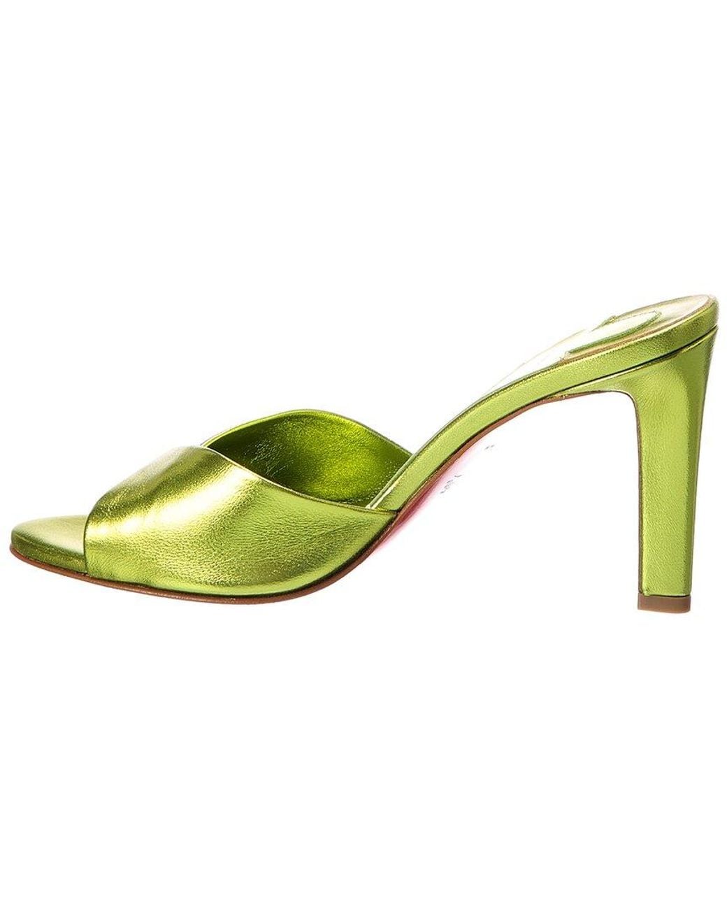 Christian Louboutin Yellow Fanny Slide 85 Leather Sandal