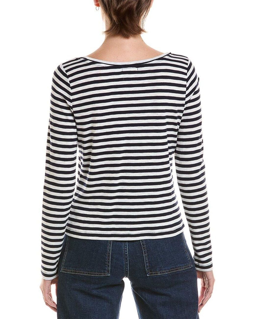NIC+ZOE Blue Stripe Cape Rib Modern Boat T-Shirt