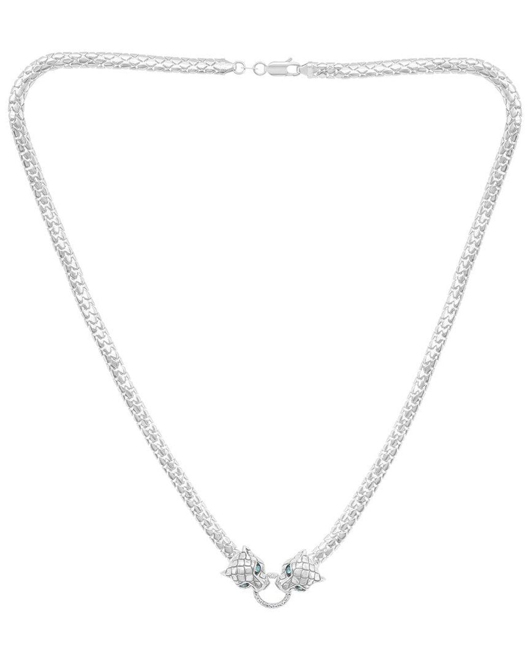 Effy Fine Jewelry White 14k 0.12 Ct. Tw. Diamond & Emerald Necklace