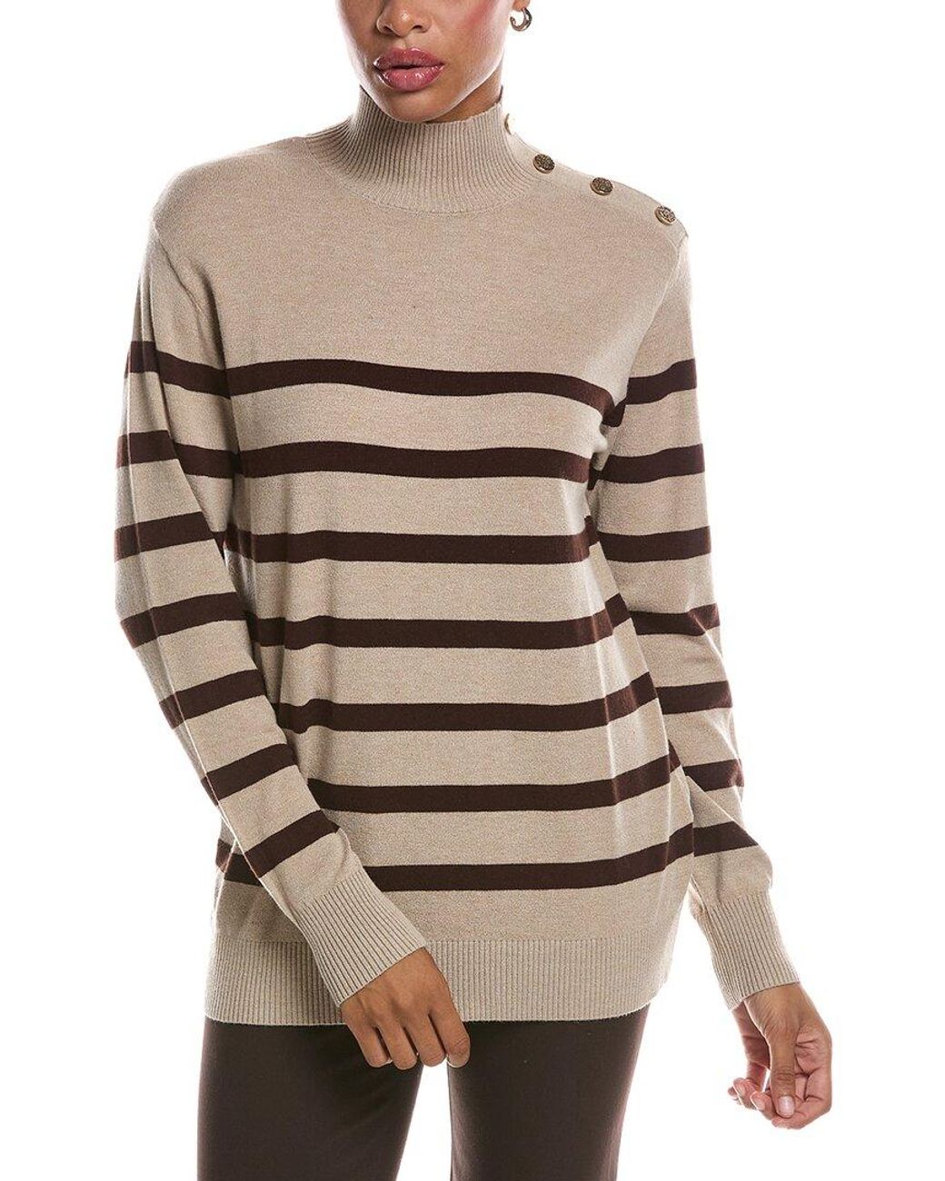 Joseph A Natural Mock Neck Sweater