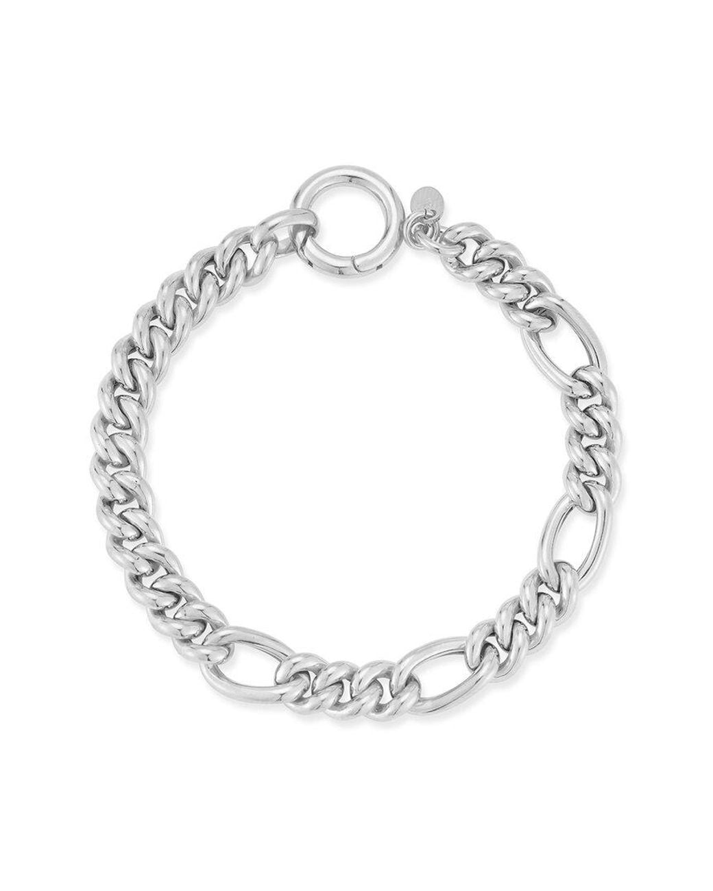 Sphera Milano Metallic Silver Bold Curb X Figaro Bracelet