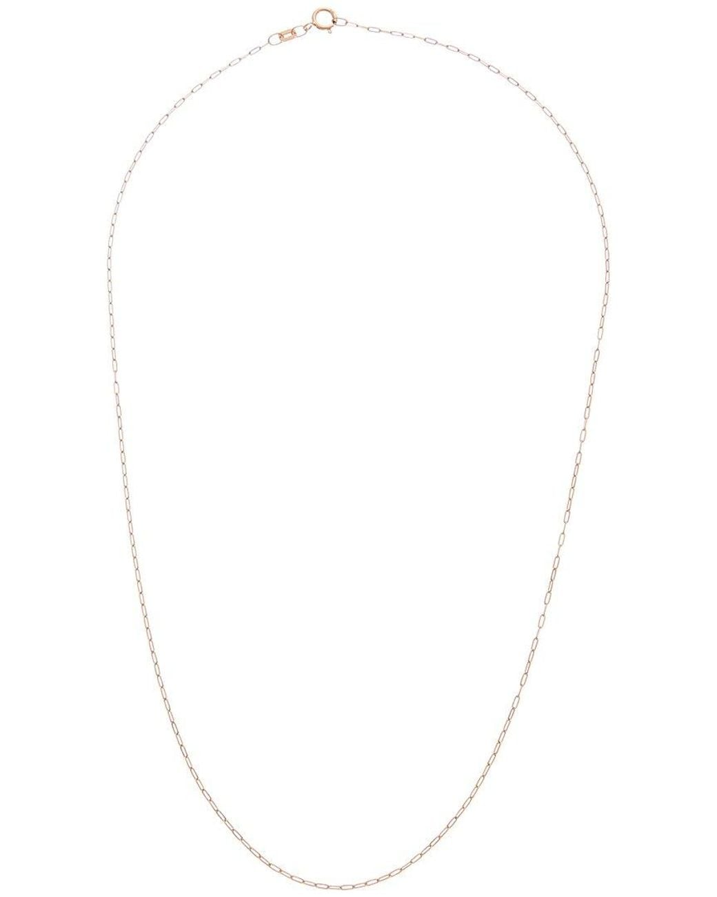 Italian Gold White 10K Rose 1.2Mm Solid Paperclip Necklace