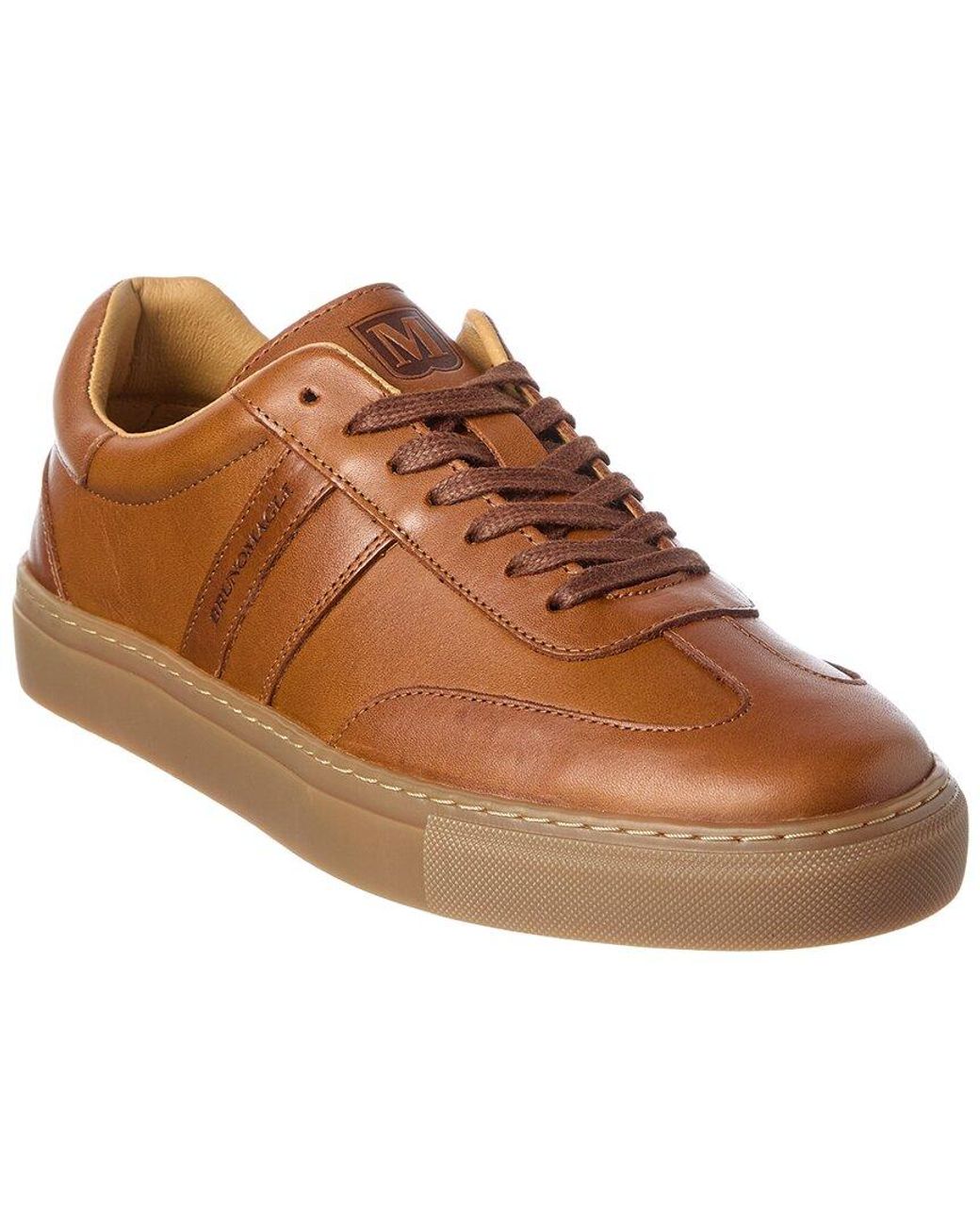 M by Bruno Magli Brown Ryan T Toe Leather Sneaker for men