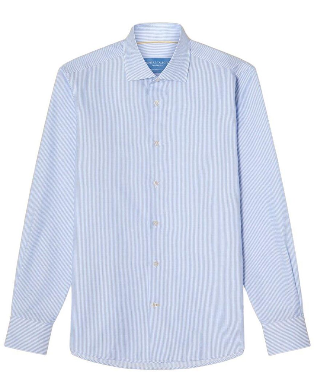 Robert Talbott Blue Reynolds Stripe Twill Dress Shirt for men